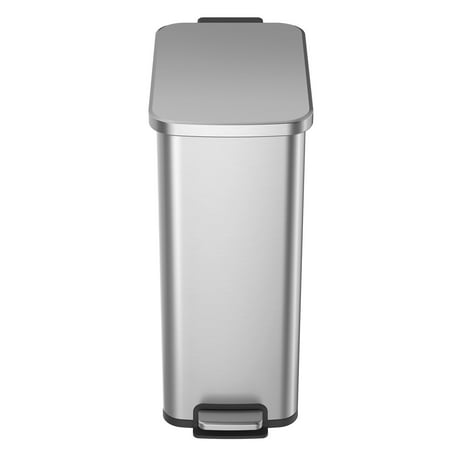 Better Homes & Gardens 13.2 Gallon Slim Kitchen Trash Can, Stainless Steel Kitchen Step Trash Can