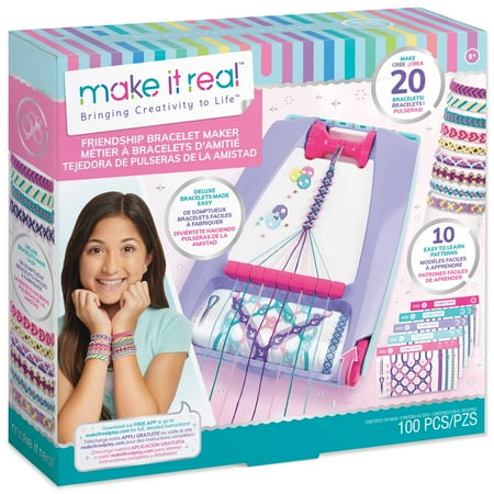 Make It Real: DIY Friendship Bracelet Maker Set - Create 20 Bracelets, 10 Patterns, 101 Pieces, Tweens & Girls, Ages 8+