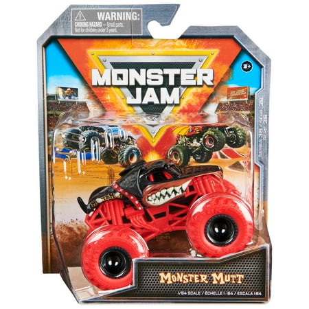 Monster Jam, Official Monster Mutt Rottweiler Monster Truck, Die-Cast Vehicle, 1:64 Scale, Kids Toys for Boys Ages 3 and up