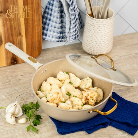 Thyme & Table Granite Collection 5QT Saut? Pan Non-Stick - Taupe & Gold