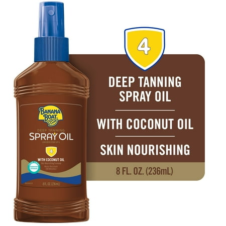 Banana Boat Tanning Oil Spray, SPF 4 Sunscreen Oil, Dark Tanning Sunscreen Spray, 8 fl oz, 8fl. oz