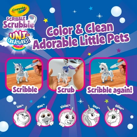 Crayola Scribble Scrubbie Pets, Uni-Creature 1 Count, Mythical Animal Toy, Gifts for Kids, Child