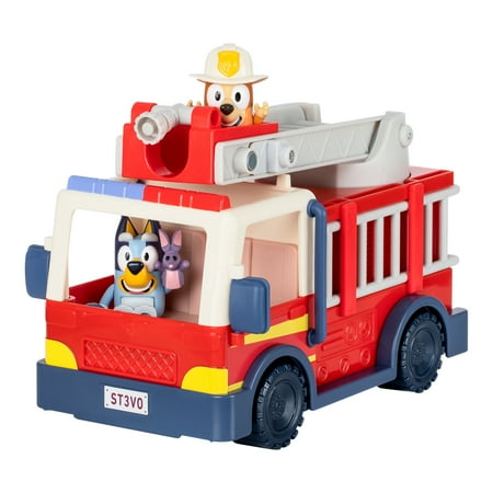 Bluey Fire Truck with Bluey Exclusive Firefighter Bingo and Bob Bilby, Ages 3+