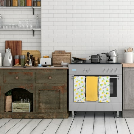 Rae Dunn Lots of Lemons Kitchen Towels Set, 3 Pack, Yellow & White