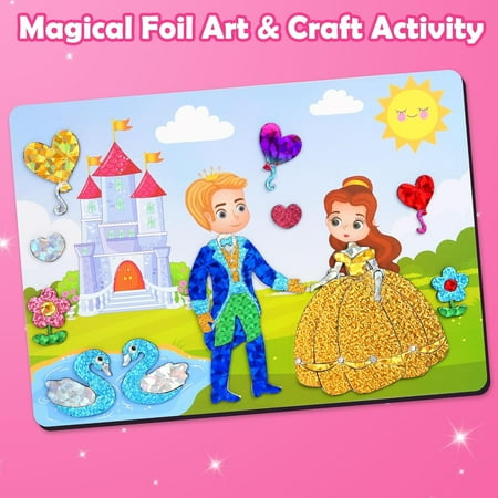 ZMLM Arts & Crafts Kit for Kids: Foil Art Crafts Dresss Up Christmas Gifts for 4 5 6 7 8 9 Year Old Girls - Mess Free Art and Craft Supplies for Kids Stocking Stuffers Christmas Crafts Toys Gifts