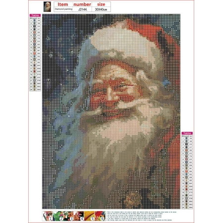 HsdsBebe DIY Diamond Art Painting Kit,Santa Claus Art Craft Gem Painting Adult and Children Diamond Art