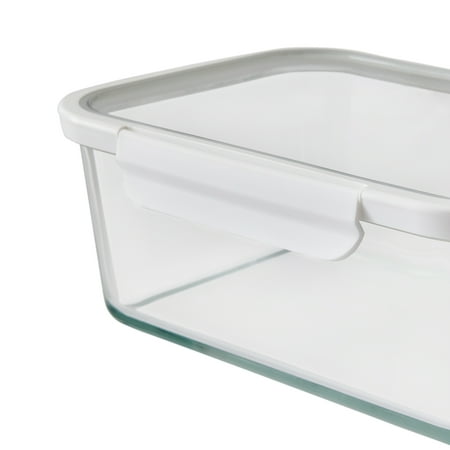 Better Homes & Gardens 10Cup Rectangle Glass Food Storage Container with Tritan Lid. Set of 1, 2 Pieces