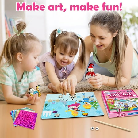 ZMLM Arts & Crafts Kit for Kids: Foil Art Crafts Dresss Up Christmas Gifts for 4 5 6 7 8 9 Year Old Girls - Mess Free Art and Craft Supplies for Kids Stocking Stuffers Christmas Crafts Toys Gifts
