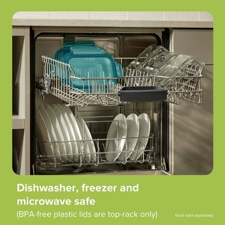 Snapware Meal Box 4-Cup Divided Glass Storage Container with Lid