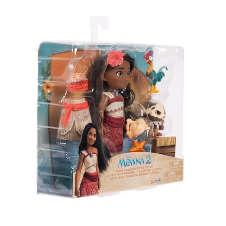 Disney's Moana 2 Adventure Petite Set 6 inch Tall Moana Doll with 2 Outfits and Accessories