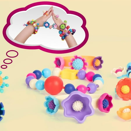 CandWuom 520+ Snap Pop Beads for Toddlers Jewelry Making Kit- Toys for Toddlers Jewelry Making Crafts Gifts for Girls Age 3-5?Red?, Red