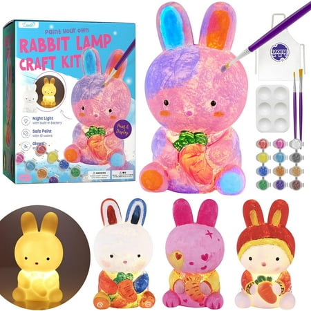 Easter Paint Your Own Bunny Lamp Kit, Art Supplies Arts & Crafts Kit, Painting kit for Kids 6-12, Arts and Crafts for Kids Ages 8-12, Toys Girls Boy Birthday Gift Ages 3 4 5 6 7 8 9 10 11 12+, Other