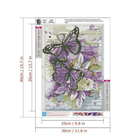 Flowers Butterfly Diamond Painting Kits for Adults Beginners 12 X 16 Inch, Yellow