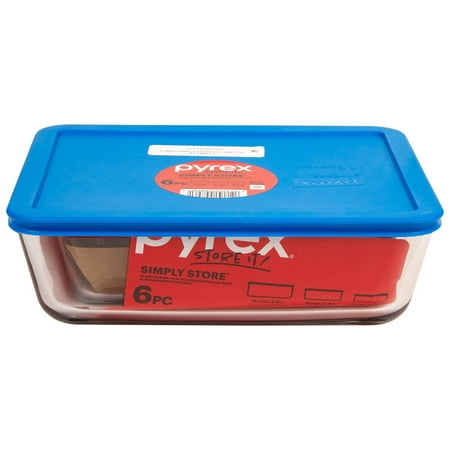 Pyrex Simply Store Glass Storage Container, Multi Color, 6 Piece
