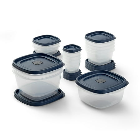 Rubbermaid Easy Find Lids Food Storage Containers with Vented Lids, 26 Piece Set, Blue, Blue