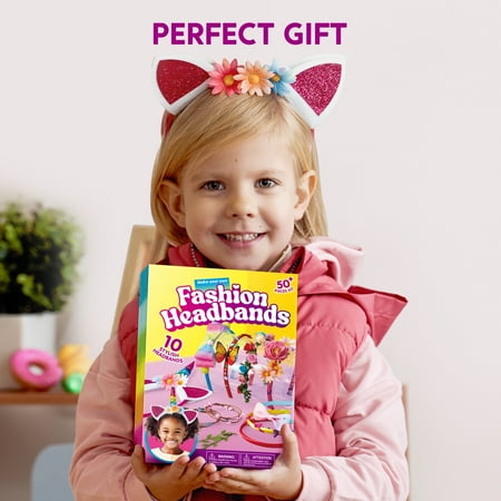SYNCFUN Headband Making Kit for Girls,Make Your Own Fashion Headbands DIY Arts and Crafts, Hair Accessories Set Birthday Christmas Gifts for Age 5 6 7 8 Girl