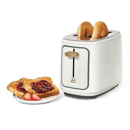 Beautiful 2 Slice Toaster with Touch-Activated Display, White Icing by Drew Barrymore, White
