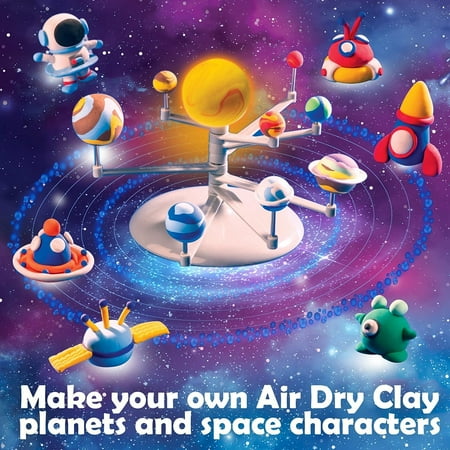 Original Stationery Mini Galaxy 3D Solar System Air Dry Clay Kit, 10 Bags of Air Dry Clay for Kids, 8 Fact Cards, Tools and More in this Kit to make a Spinning Solar System with Modeling Clay for Kids