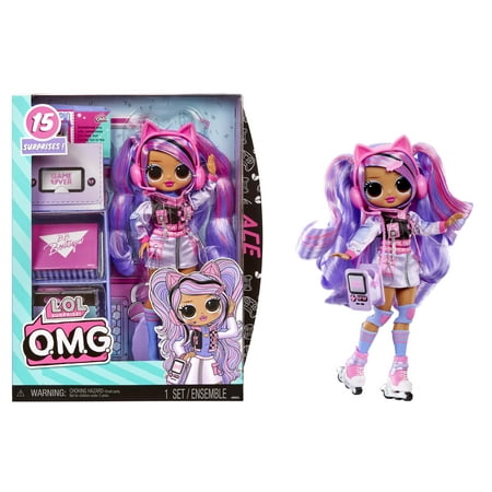 LOL Surprise OMG Ace Fashion Doll with 15 Surprises Including Gaming Themed Fashions and Accessories, Kids Toy Gift Ages 4+