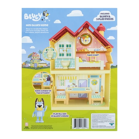 Bluey Mini Home Playset, Includes Bluey Figure With 5 Play Pieces , Toddler Toy, One Size