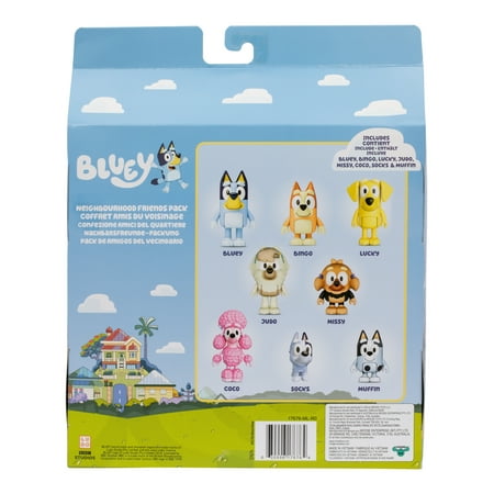 Bluey Neighborhood Friends 8 Pack, 2-2.5 Inch Articulated Figures, Ages 3+