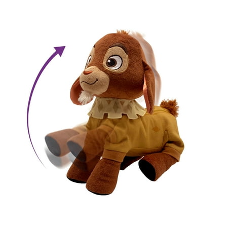 Disney Wish Walk 'n Talk Valentino Plush Fainting Goat, 11-Inch Interactive Plush Toy, Stuffed Animal with Sounds and Motion