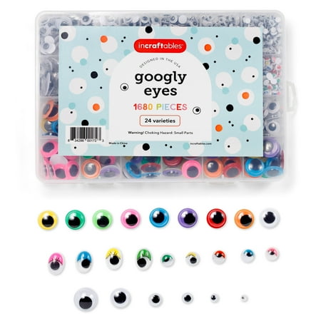 Incraftables Self Adhesive Googly Eyes 1860pcs Set. Assorted Sticky Wiggle Eye for DIY Arts & Crafts