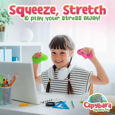 Power Your Fun Capybara Squishy Toy 2-Pack, Stress Relief Fidget STEM Toys for Adults & Kids
