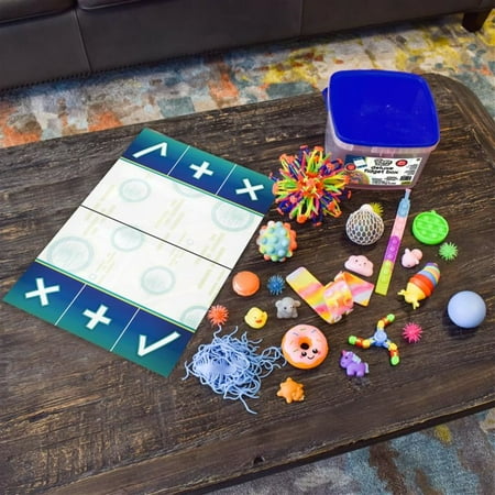 Fidget Box - 24 Sensory Toys with Storage Container, Stress Relief for Kids and Adults - Giggle Zone