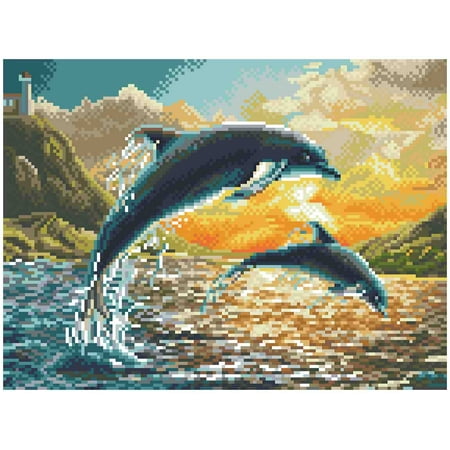 DIAMOND DOTZ? Dolphin Sunset Special Edition Diamond Painting Kit