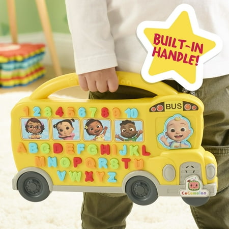 Cocomelon Learning Bus, over 85 Learning Phrases, Counting, Alphabet, Music, Sounds, Yellow Baby and Toddler Toys