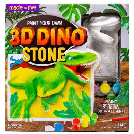 Made By Me! Paint Your Own 3D Dino Stone, 9 in. x 7 in. Wall Art, Child, Ages 8+