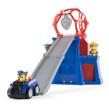 PAW Patrol, Pup Squad Mini Lookout Tower Playset, 3 Toy Cars & 3 Figures for Ages 3+