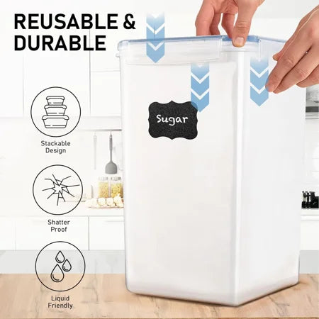 8.5L/287Oz Extra Large Airtight Food Storage Containers, 2 PACK Rice Flour Sugar Baking Supply Containers W/Lids, Airtight Pantry Containers for Kitchen Storage and Organization
