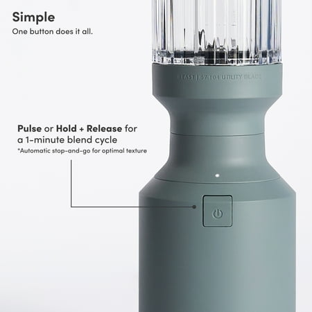 The Beast Mini? Blender Plus | Personal Countertop Blending for Smoothies, Shakes, Food Prep & Frozen Fruits & Veggies | Extra Portable Vessels, Straw Cap & Straws Included | 600W Motor (Mist)