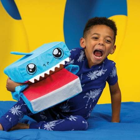 Pillow Cube Kid Cubes Shark Toddler Pillow, 2-in-1 Fun Toy & Plush Pillow for Kids Ages 3+, Blue