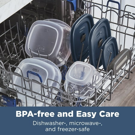 Rubbermaid Easy Find Lids Food Storage Containers with Vented Lids, 26 Piece Set, Blue, Blue