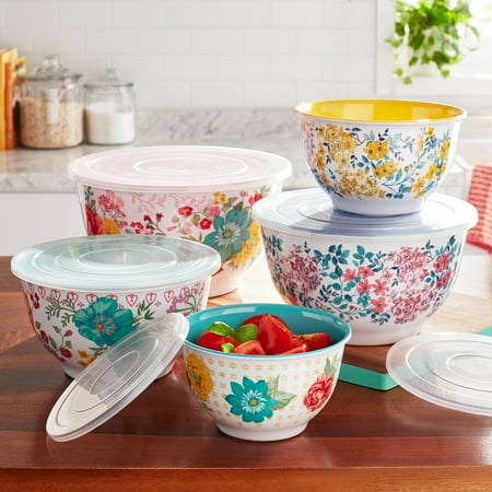 The Pioneer Woman 10-Piece Melamine Mixing Bowl Set, Fancy FlourishOther,
