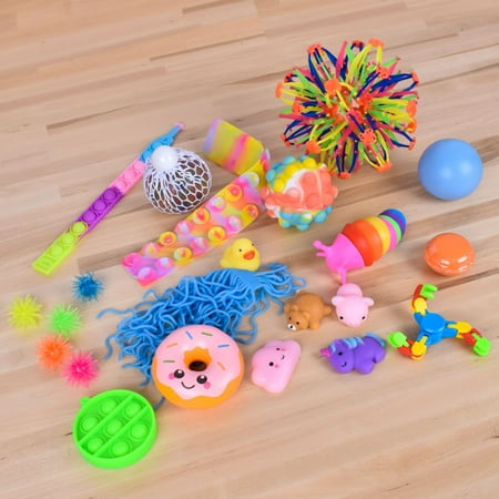 Fidget Box - 24 Sensory Toys with Storage Container, Stress Relief for Kids and Adults - Giggle Zone