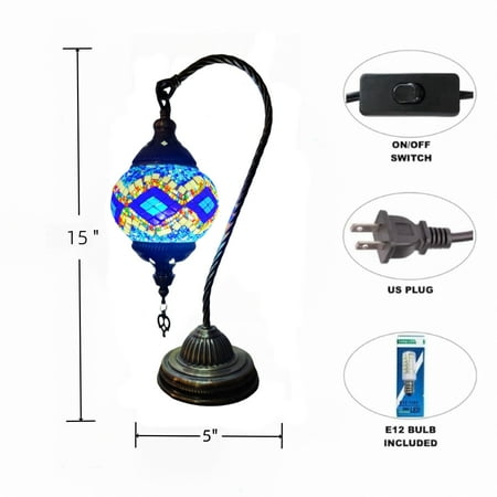MEHOOM DIY Mosaic Gooseneck Lamp Kit,Turkish Crafts Kit for Adult,Moroccan Decor,Mothers Day Gift