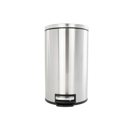 Better Homes & Gardens 3.1 Gallon Round Kitchen Step Trash Can Stainless Steel, Silver