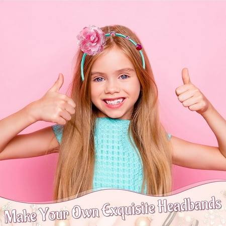 Style-Carry Girls Headband Making Kit, Arts and Crafts for Girls 4 5 6 7 Year Old, DIY Hair Accessories Toys for 8 9 10 11 12 Year Old Girl Birthday Gifts