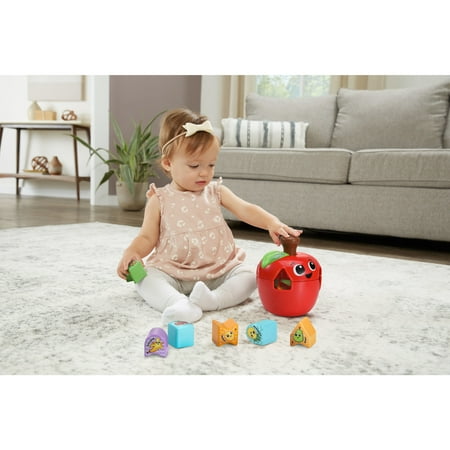 LeapFrog Spin & Change Apple Shape Sorter with Accessories, Baby and Toddler Toys