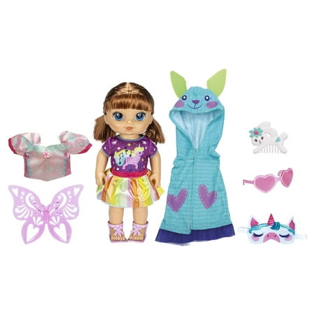 Baby Alive Magical Styles Doll, 12-Inch Toy for Kids Ages 3+, 9 Accessories, Brown Hair