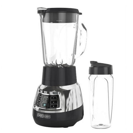 Black & Decker Quiet Blender, 48 oz Glass Jar, Personal Blending Jar, 900 W Peak Power, 3 Speeds, 3 Auto Functions, BL1400DG-P