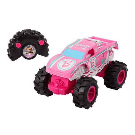 Hot Wheels Barbie Monster Truck RC, Battery-Powered Remote-Control Toy Truck in 1:24 Scale