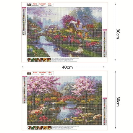 VEGCOO 2 Pack 5D DIY Diamond Painting Kits for Adults & Kids, Full Drill Crystal Rhinestone Art Crafts, Home Wall Decor, Embroidery Set