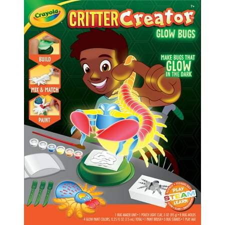 Crayola Glow in The Dark Clay Art Kit, Bug Molds, Creative Toys for Kids, Crafts, Unisex Child
