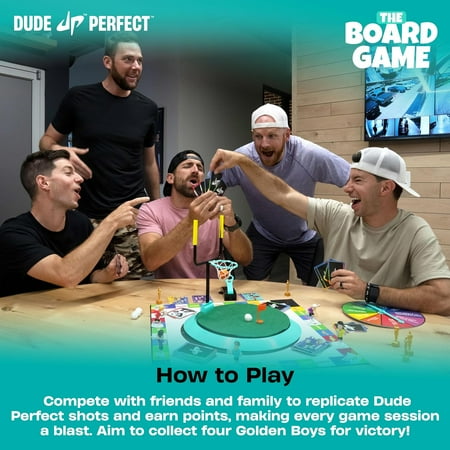 Dude Perfect The Board Game, for Kids Who Love Sports and Competitive Challenges, Perfect for Family and Friend Game Night, 2-5 Players, Ages 4+