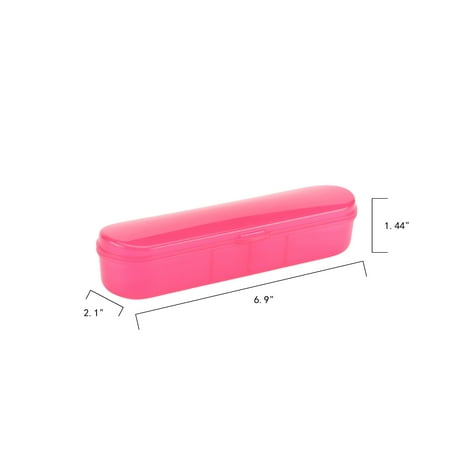 Your Zone Plastic Utensil Set, Pink, 4 Count Pack, Fork, Spoon, Knife, Container
